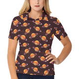Hamburger Pattern Print Design 05 Women's All Over Print Polo Shirt