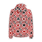 Casino Cards Suits Pattern Print Design 03 Men's Padded Hooded Jacket