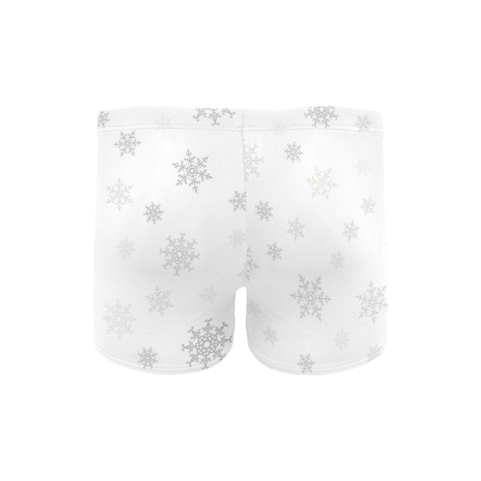 Snowflake pattern white background Men's Swimming Trunks