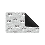 Cute raccoons leaves dot Doormat