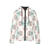 Square floral indian flower pattern Women's Padded Hooded Jacket