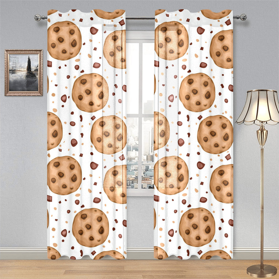 chocolate chip cookie pattern Gauze Curtain