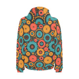 Gear Pattern Print Design 01 Men's Padded Hooded Jacket