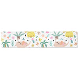Cute elephants palm tree flower butterfly pattern Table Runner