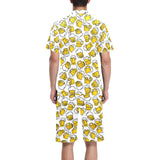 Beer design pattern Men's V-Neck Short Pajama Set
