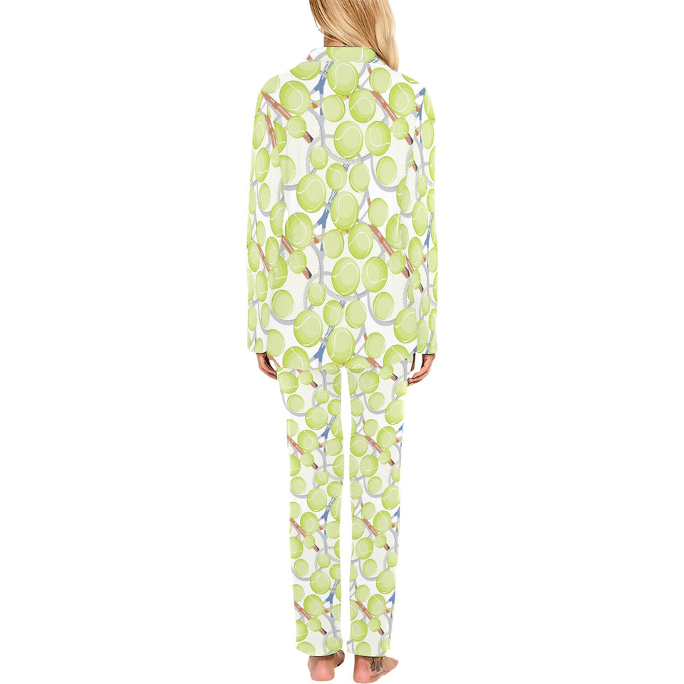 Tennis Pattern Print Design 01 Women's Long Pajama Set