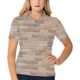 Brick Printed Pattern Print Design 01 Women's All Over Print Polo Shirt