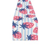 Strawberry pattern blue lines background Table Runner