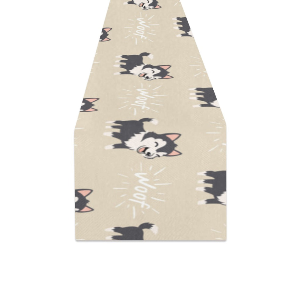 Cute Siberian Husky Table Runner
