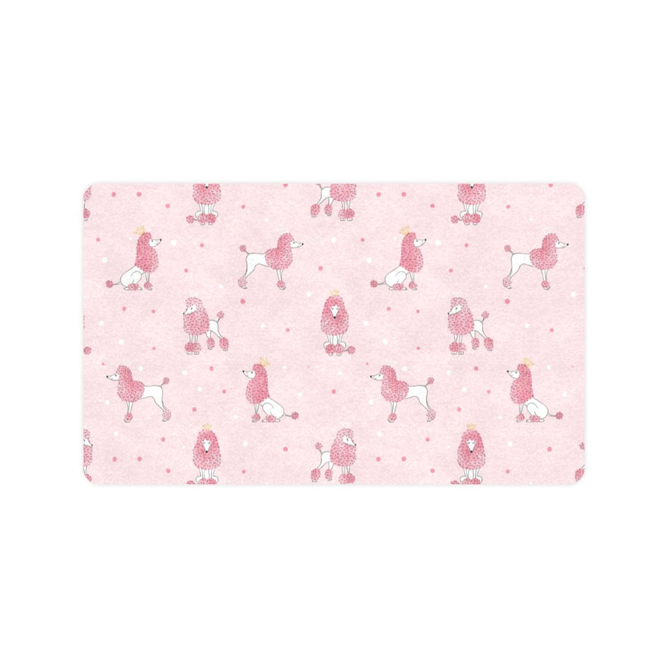 Poodle dog pink color theme Doormat