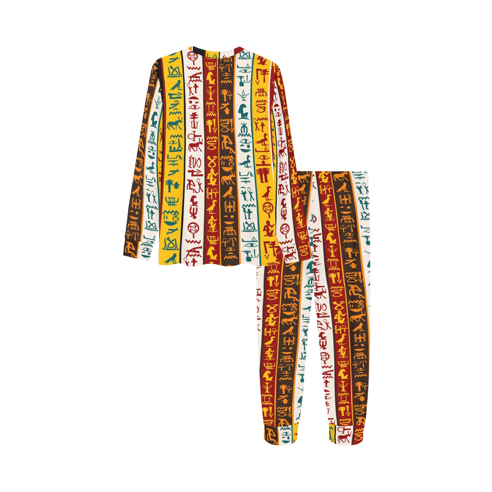 Egypt Hieroglyphics Pattern Print Design 01 Kids' Boys' Girls' All Over Print Pajama Set