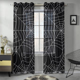 Spider web pattern Black background white cobweb Gauze Curtain