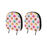 Donut pattern glaze pink background Car Headrest Cover