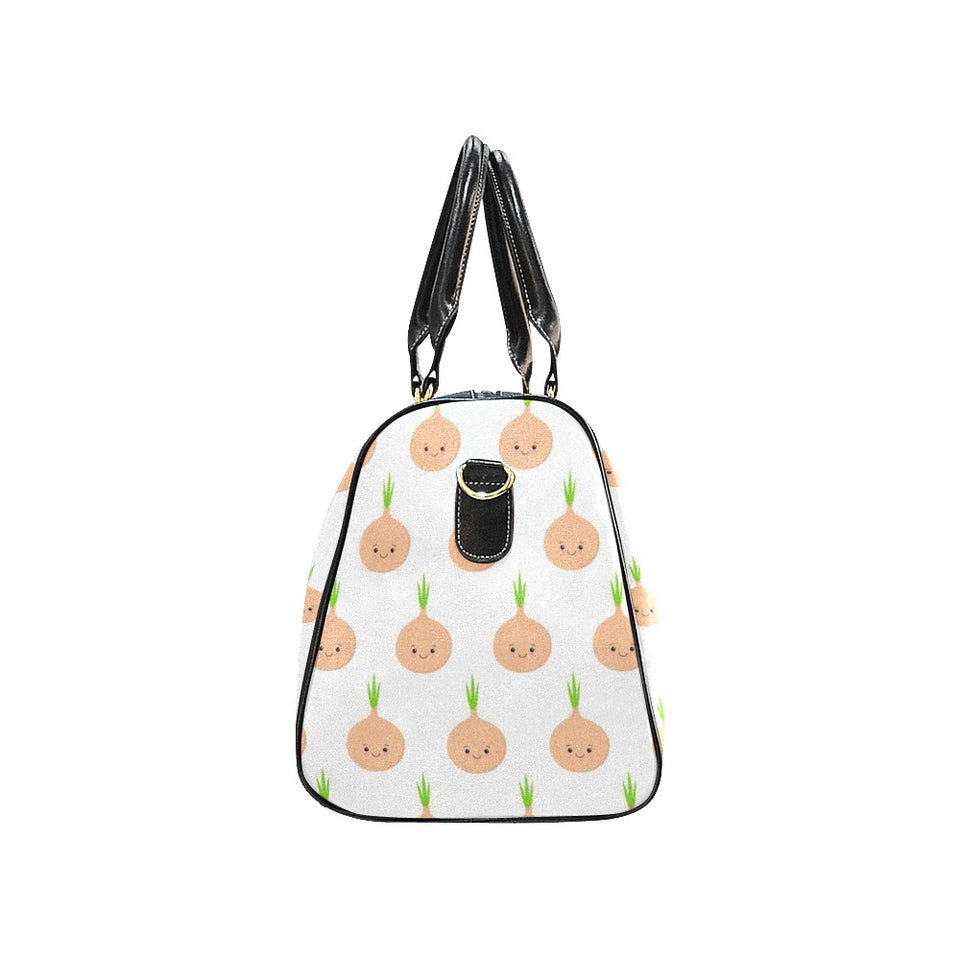 cute onions smiling faces Travel Bag