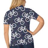 Bicycle Pattern Print Design 03 Women's All Over Print Polo Shirt
