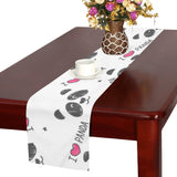 Hand Drawn faces of pandas pattern Table Runner