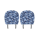 Blue camouflage pattern Car Headrest Cover