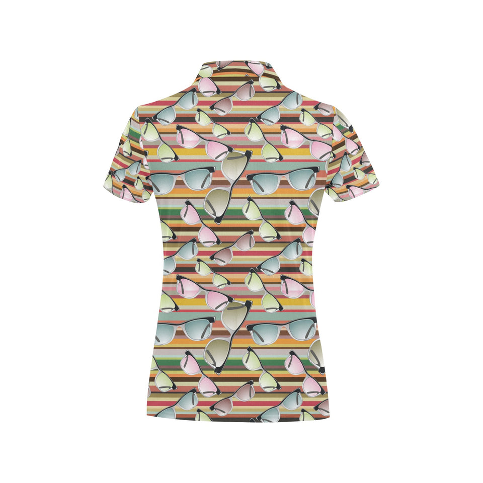 Sun Glasses Pattern Print Design 02 Women's All Over Print Polo Shirt