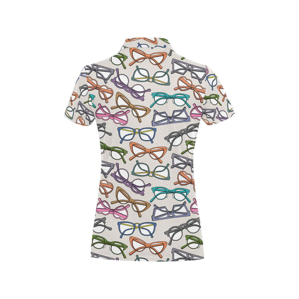 Sun Glasses Pattern Print Design 01 Women's All Over Print Polo Shirt