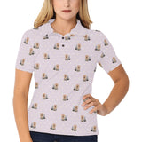 Yorkshire Terrier Pattern Print Design 02 Women's All Over Print Polo Shirt