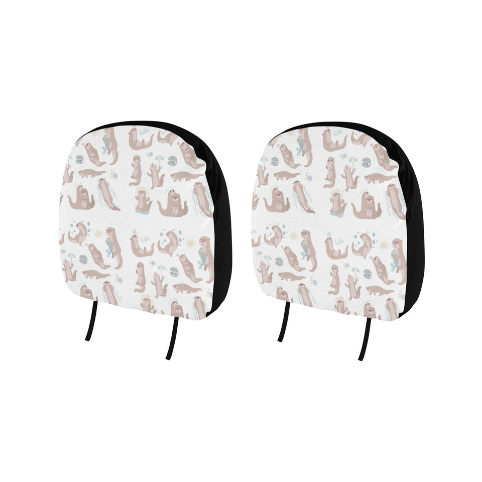 Cute sea otters pattern Car Headrest Cover