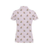 Yorkshire Terrier Pattern Print Design 02 Women's All Over Print Polo Shirt