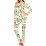 Tennis Pattern Print Design 03 Women's Long Pajama Set