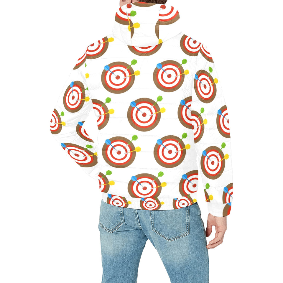 Darts Pattern Print Design 04 Men's Padded Hooded Jacket