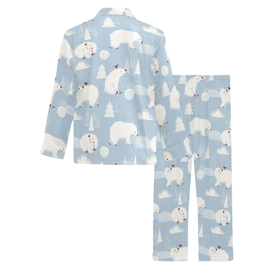 Cute polar bears Christmas decoration pattern Men's Long Pajama Set