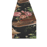 Horse head wild roses pattern Table Runner