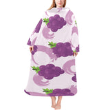 Cute Grape pattern Blanket Robe with Sleeves