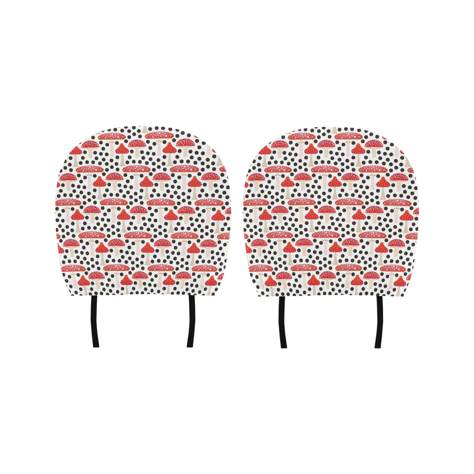 Red mushroom dot pattern Car Headrest Cover
