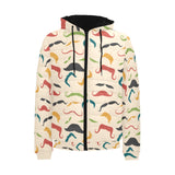 Mustache Beard Pattern Print Design 03 Men's Padded Hooded Jacket