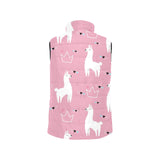 Llama Alpaca pink background Men's Padded Vest