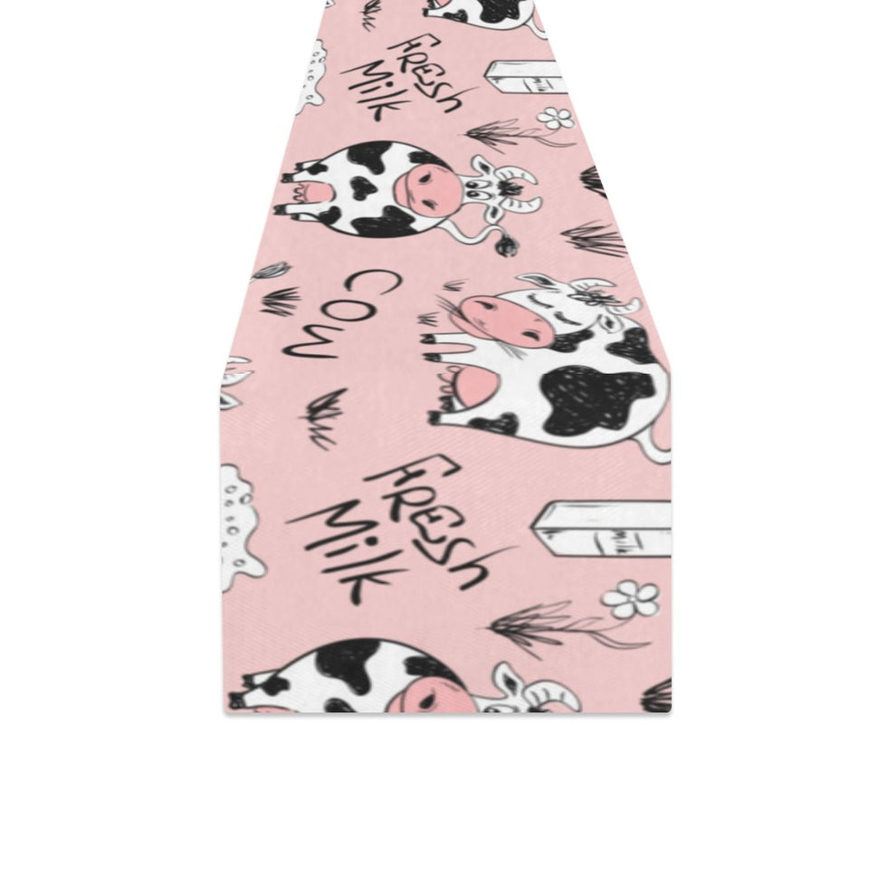 Cows milk product pink background Table Runner