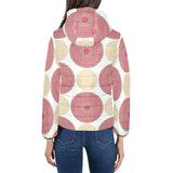 Circle indian pattern Women's Padded Hooded Jacket