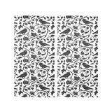 Crow dark floral pattern Gauze Curtain