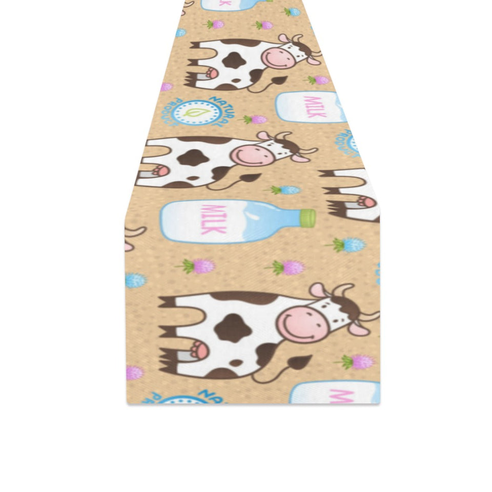 Cow bottle of milk pattern Table Runner