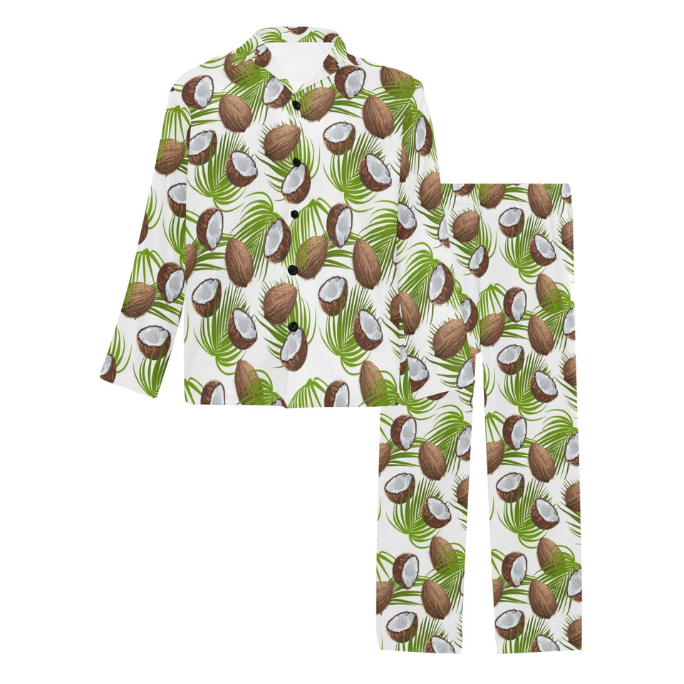 Coconut Pattern Print Design 04 Men's Long Pajama Set