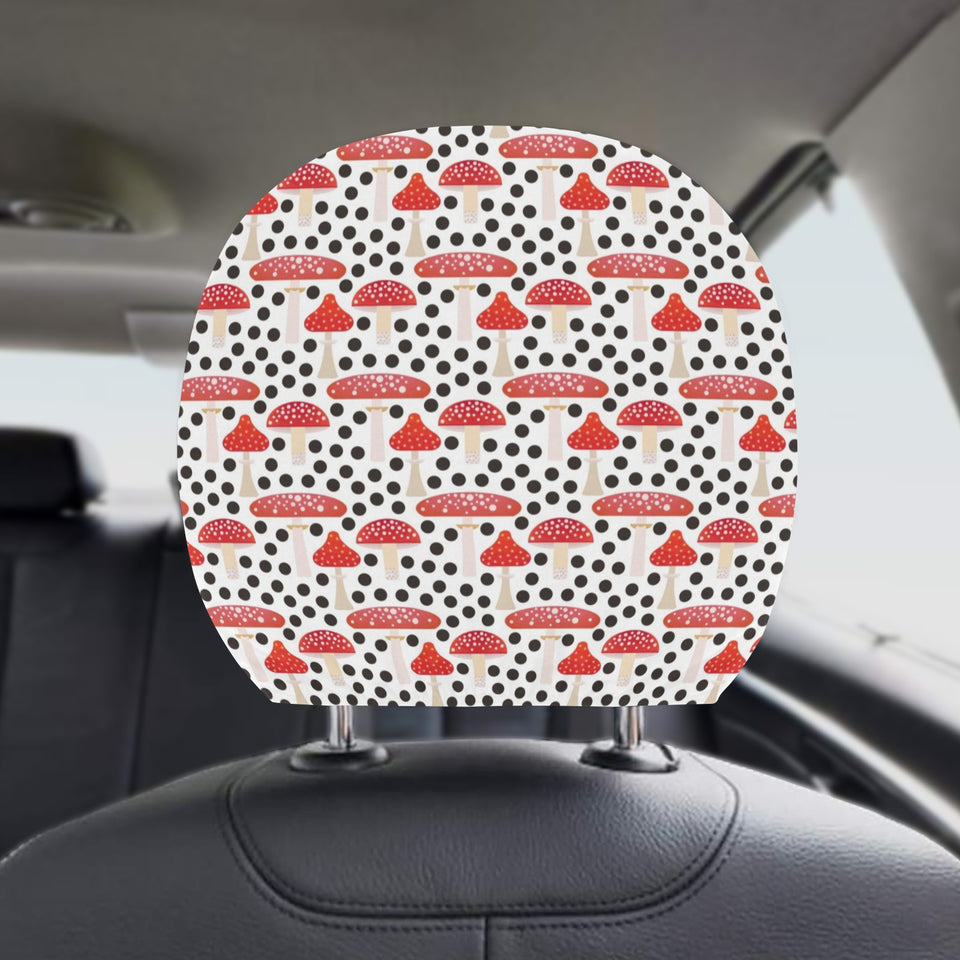 Red mushroom dot pattern Car Headrest Cover
