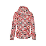 Casino Cards Suits Pattern Print Design 03 Women's Padded Hooded Jacket
