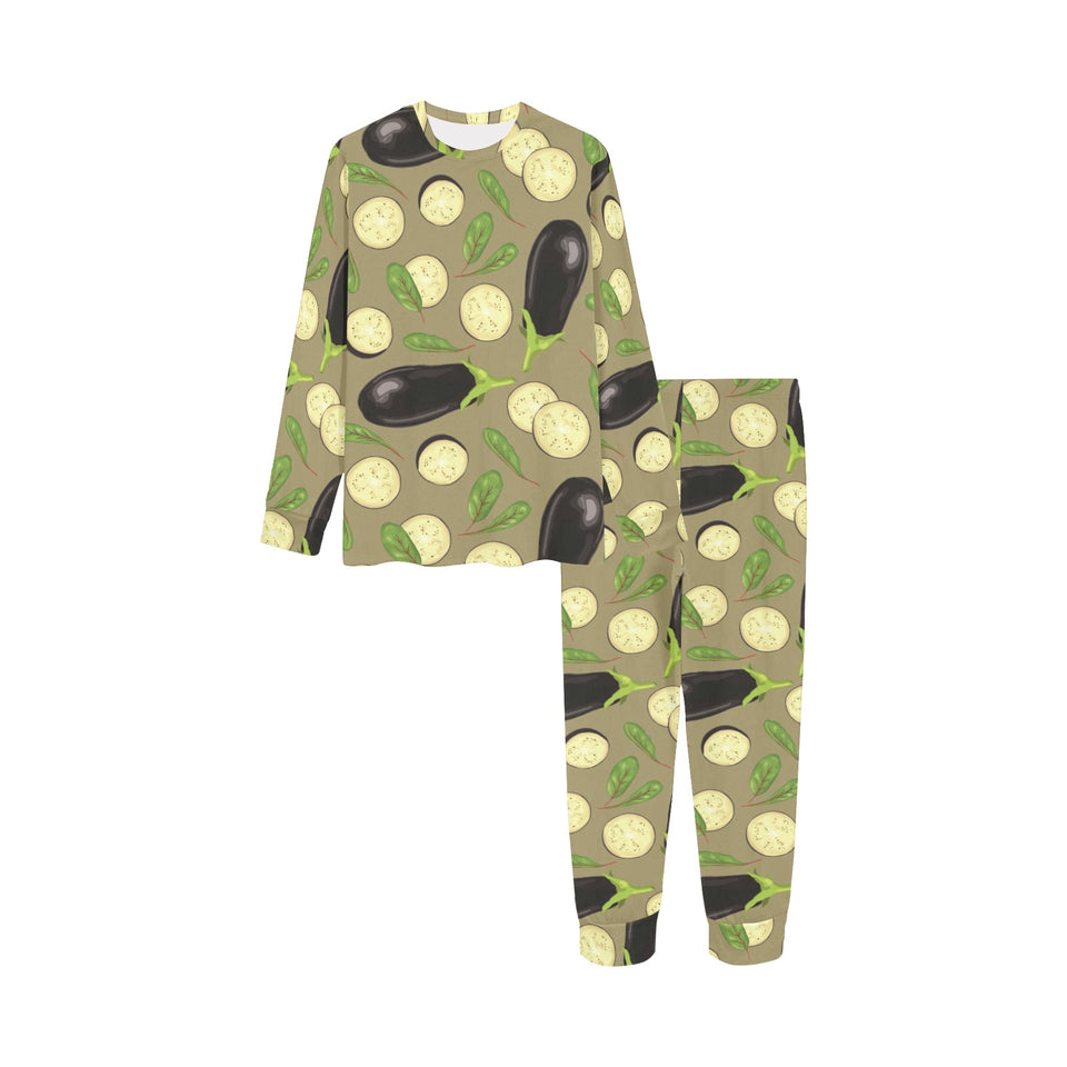 Eggplant Pattern Print Design 02 Kids' Boys' Girls' All Over Print Pajama Set