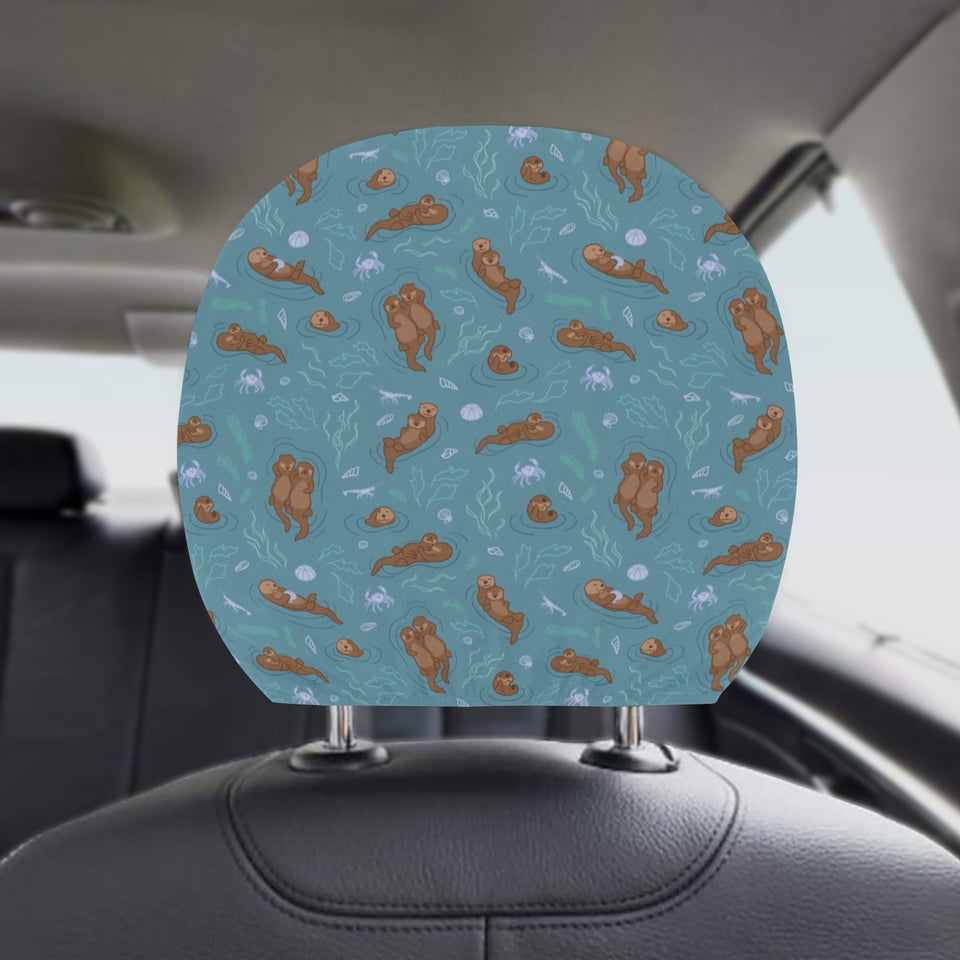 Sea otters pattern Car Headrest Cover