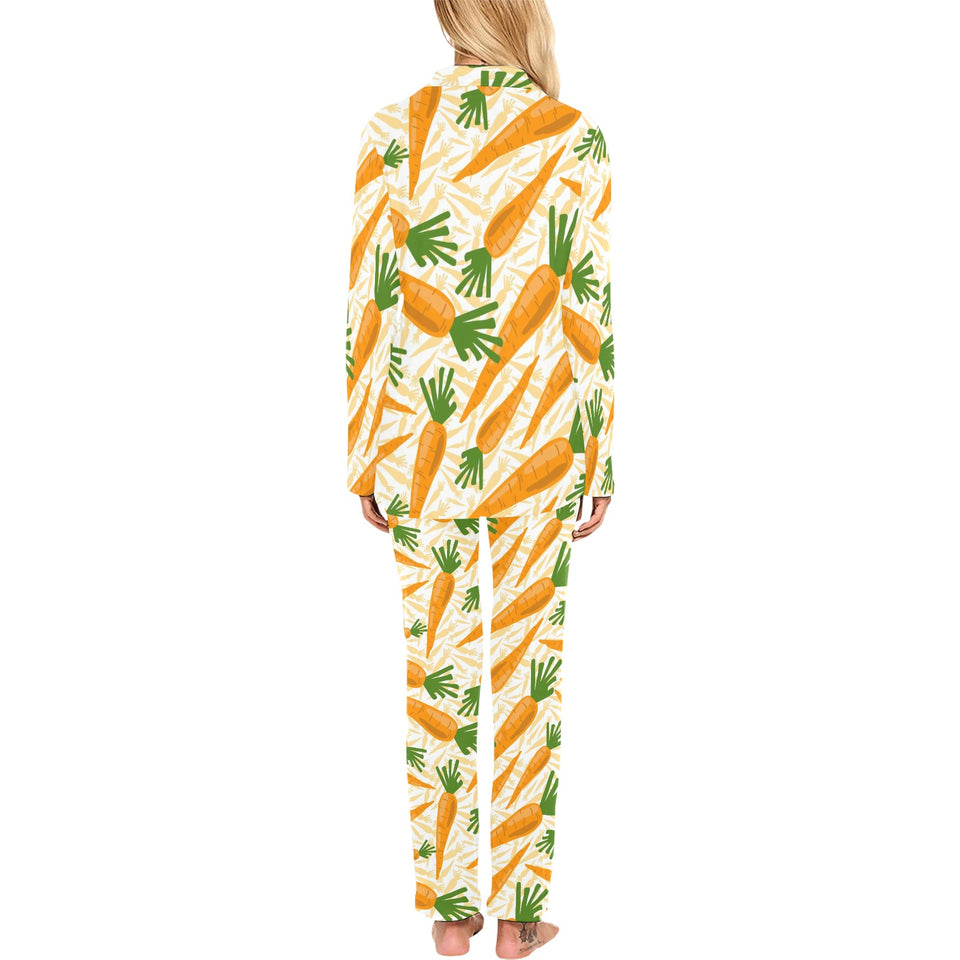 Carrot Pattern Print Design 01 Women's Long Pajama Set