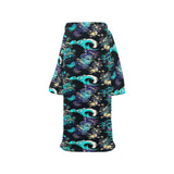 Dragon sea wave pattern Blanket Robe with Sleeves