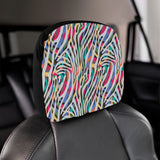 Colorful zebra skin pattern Car Headrest Cover
