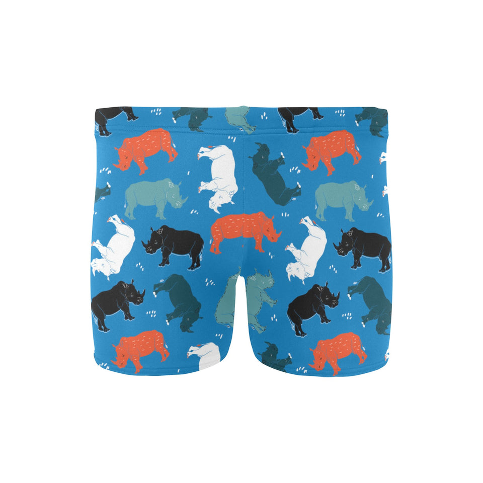 Colorful rhino pattern Men's Swimming Trunks