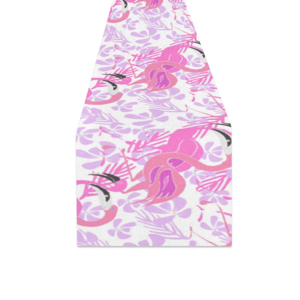Pink flamingo flower pattern Table Runner