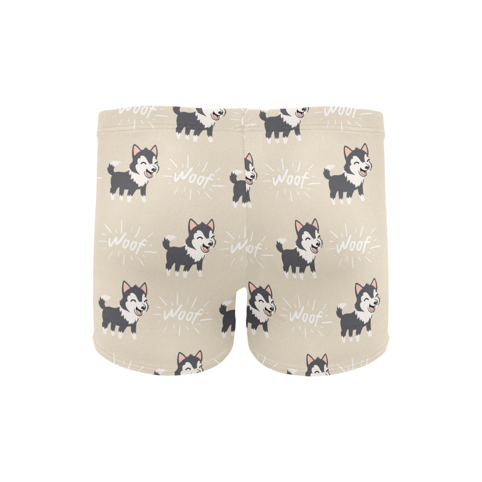 Cute Siberian Husky Men's Swimming Trunks