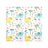 Cute elephants palm tree flower butterfly pattern Gauze Curtain